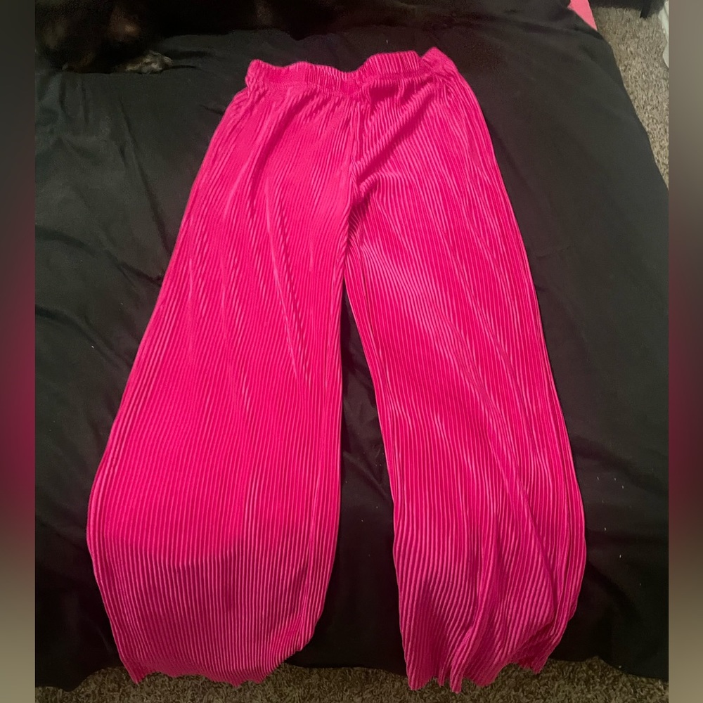 Pink wide leg pants